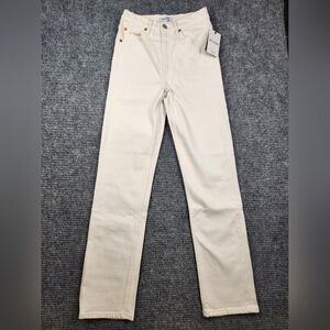RE/DONE NWT 70s Straight Vibtage White Sz 23. 193-3W7STRT. Originally $285